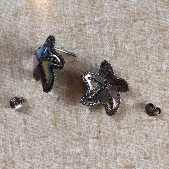 Sterling silver starfish earrings - Picture 2 of 2
